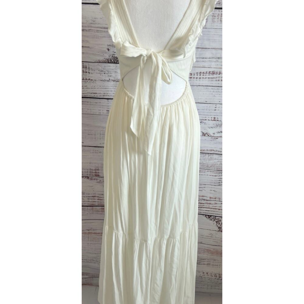 Lulu’s Womens Breezy Sunset Tie Back Ruffled Maxi Dress Size Medium - Picture 7 of 13